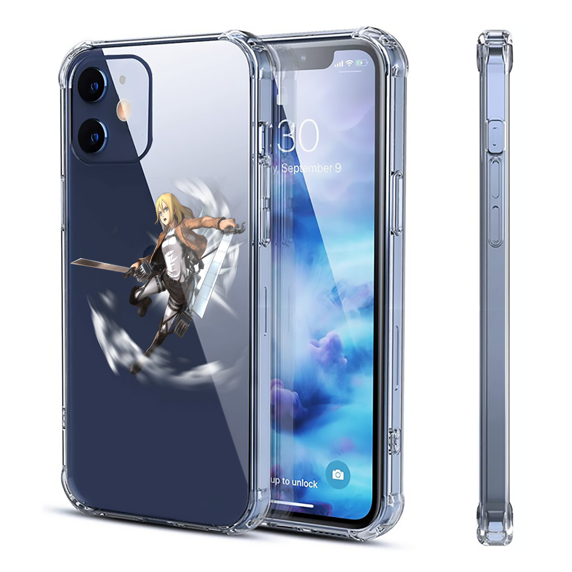 （画像用） 進撃の巨人 クリスタ·レンズ Attack on Titan Christa Lenz 【iPhone 12シリーズ対応】透明スマホケース（クリアソフトケース）